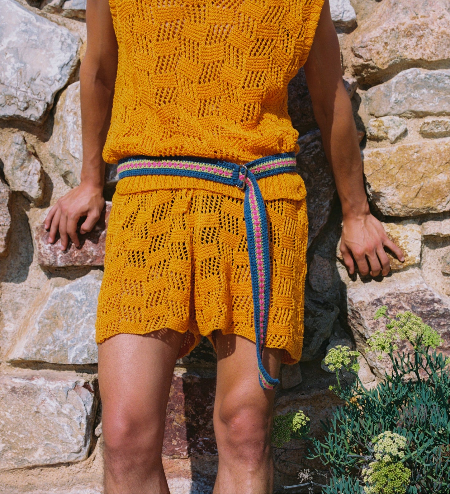 FUNNY CROCHET BELT BLUE
