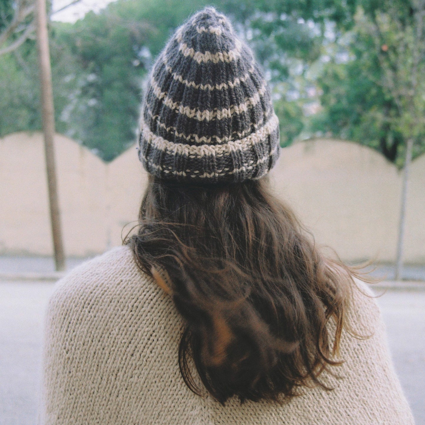 0123/004 STRIPES HAT BROWN