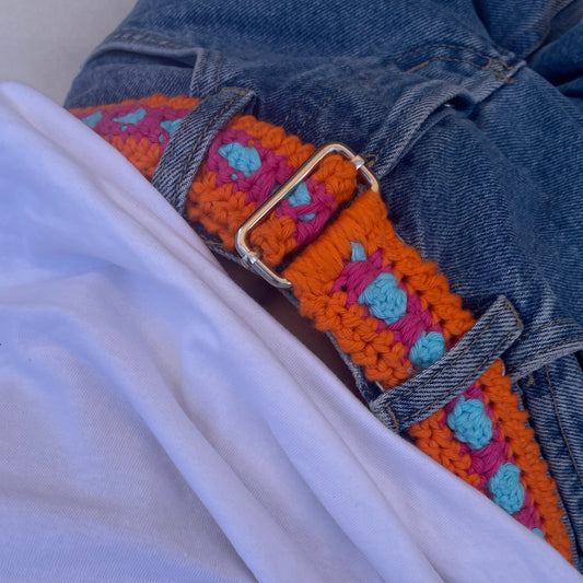 FUNNY CROCHET BELT ORANGE